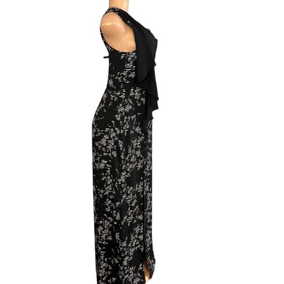 H By Halston Black & White One Shoulder Maxi Dress - Picture 4 of 8